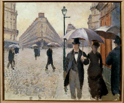 A Street of Paris ved regnvær (Place de l'Europe) av Gustave Caillebotte