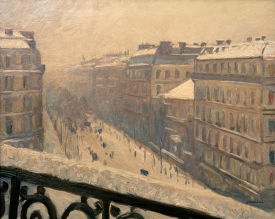 Boulevard Haussmann, snøeffekt av Gustave Caillebotte