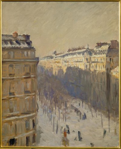 Boulevard Haussmann, snøeffekt av Gustave Caillebotte