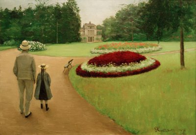 Parken til eiendommen i Yerres av Gustave Caillebotte