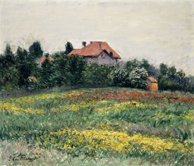 Normandie landsbygda; Landskap i Normandie, 1884 av Gustave Caillebotte