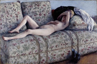 Naken på en sofa av Gustave Caillebotte