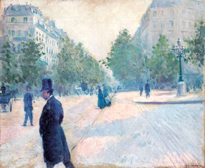 Place Saint Augustin, Misty Weather, 1878 av Gustave Caillebotte
