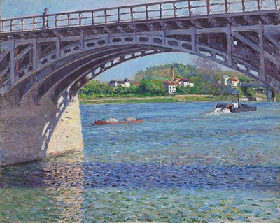 Argenteuil-broen og Seinen; Argenteuil-broen og Seinen, ca. 1883 av Gustave Caillebotte