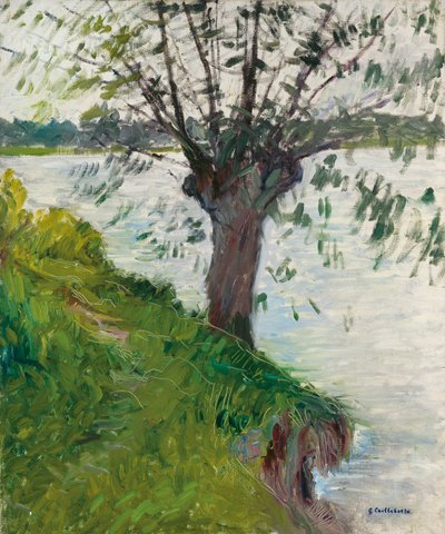 Pil ved elven; Saule au bord de la riviere, ca. 1891 av Gustave Caillebotte