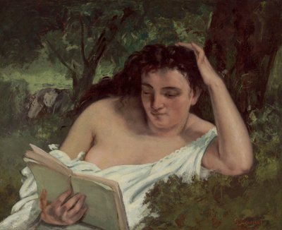 En ung kvinne som leser av Gustave Courbet