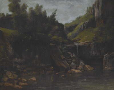 Cascade in a Rocky Landscape, ca. 1872-4 (olje på lerret) av Gustave Courbet