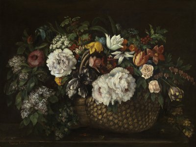 Blomster i en kurv av Gustave Courbet