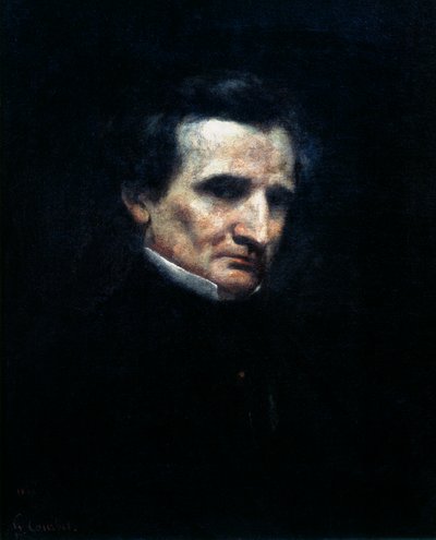 Hector Berlioz , fransk romantisk komponist, 1850 av Gustave Courbet