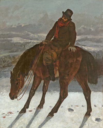 Jeger til hest, ca. 1864 av Gustave Courbet