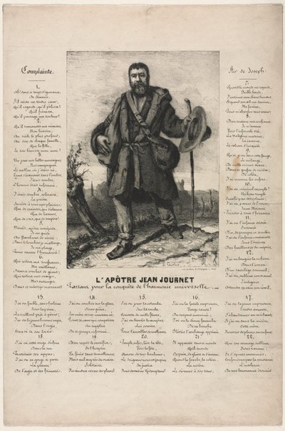 Jean Journet på vei til erobringen av universell harmoni, 1850. av Gustave Courbet
