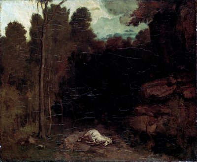 Landskap med en død hest, 1850-tallet. av Gustave Courbet