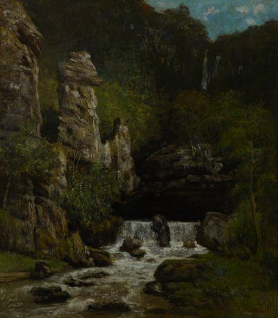 Landskap med en foss av Gustave Courbet