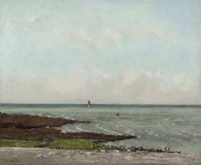 Vaskerier ved lavvann, Étretat, 1866 eller 1869 av Gustave Courbet