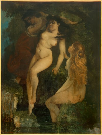 De tre badende av Gustave Courbet