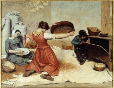 Hvetesliperne Maleri av Gustave Courbet (1819-1877) 1854 Mål 1,31 x 1,67 m Nantes, Museum of Fine Arts av Gustave Courbet