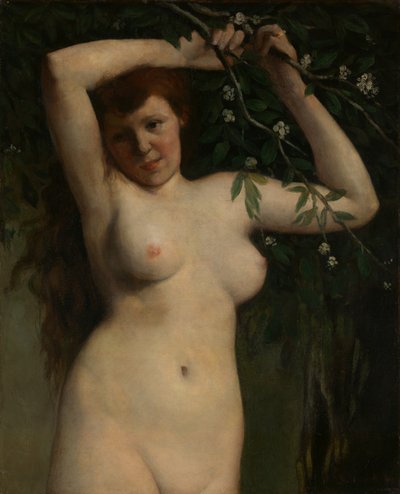 Naken med blomstrende gren, 1863. av Gustave Courbet