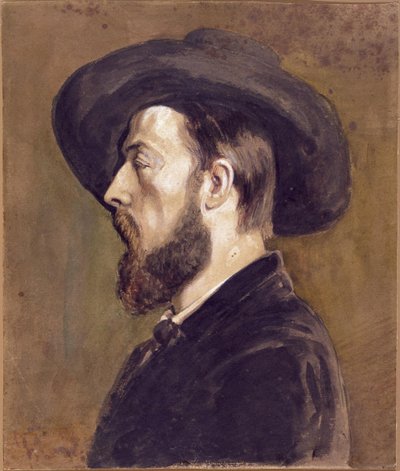 Portrett av Johan Barthold Jongkind 1819-1891. av Gustave Courbet