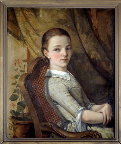 Portrett av Juliette Courbet (1831-1915), søster til kunstneren av Gustave Courbet (1819-1877) 1844 av Gustave Courbet
