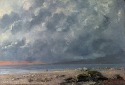 ""Scene de plage"" (Strandscene) Peinture de Gustave Courbet (1819-1877) - 1874 - Olje på lerret Dim 38x55,5 cm Nasjonalgalleriet, Londres av Gustave Courbet