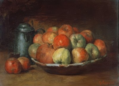 Stilleben med epler og et granateple. 1871-72 av Gustave Courbet