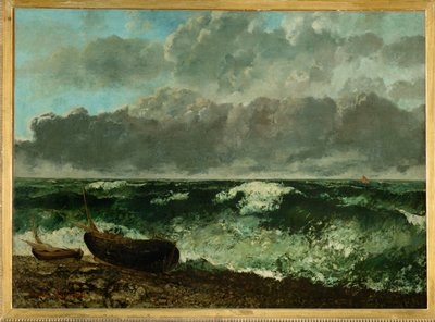 Stormfullt hav (maleri på lerret) av Gustave Courbet
