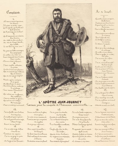 Apostelen Jean Journet legger ut for erobringen av universell harmoni av Gustave Courbet