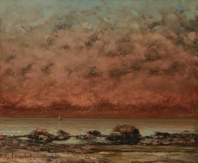 De svarte klippene ved Trouville av Gustave Courbet