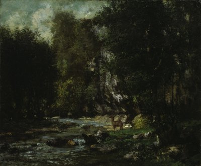 The Brook of Les Puits-Noir, ca. 1855 (olje på lerret) av Gustave Courbet