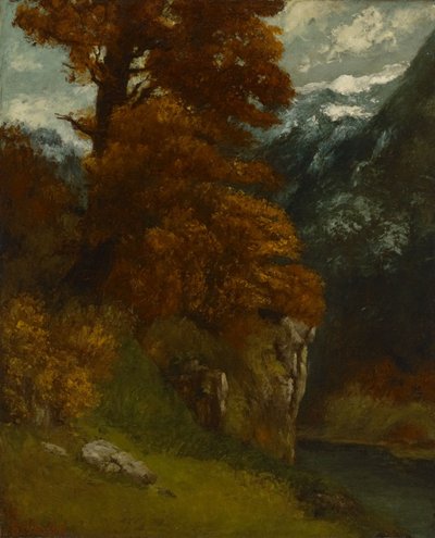 Dalen ved Ornans (Breddene av Doubs; Høstvirkning) av Gustave Courbet
