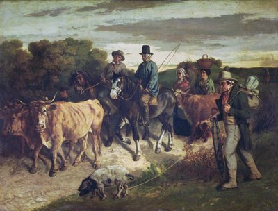 Bøndene i Flagey vender tilbake fra messen av Gustave Courbet