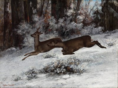 The Ruse, Roe Deer Hunting Episode Franche-Comte, 1866. av Gustave Courbet