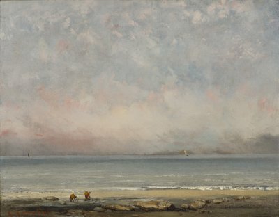 Stranden ved Trouville, ca 1865. av Gustave Courbet