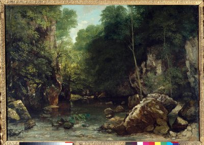 Den dekkede bekken, kjent som inngangen til Vallee du Puits-Noir, Doubs: Effect of Twilight Painting av Gustave Courbet (1819-1877) 1865 Dim. 0,94 x 1,35 m. Paris. Orsay museum av Gustave Courbet