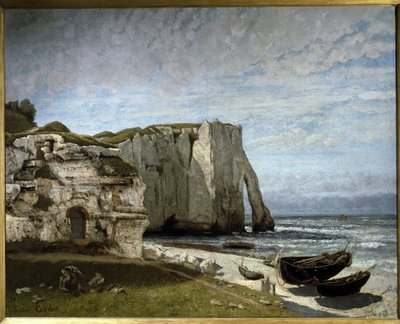 Utsikt over klippene i Etretat etter stormen, Normandie av Gustave Courbet