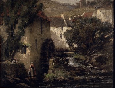 Vannmølle (olje på lerret) av Gustave Courbet