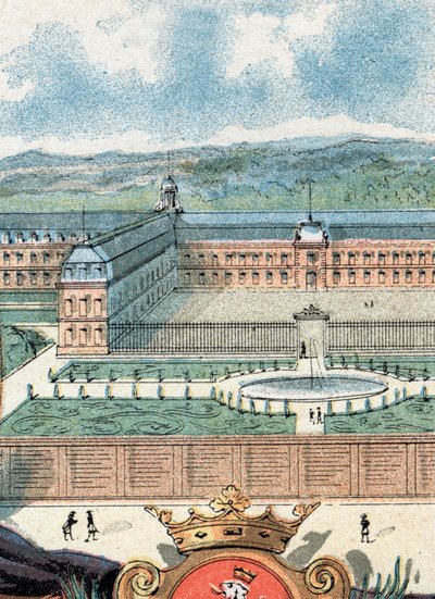 Utsikt over kongehuset i Saint-Cyr, Yvelines av Gustave Demoulin