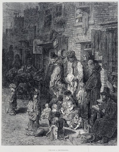 A Street in Whitechapel - i "" London" av Gustave Dore av Gustave Dore