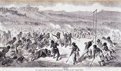 Et ballspill i Choctaws-indianerne - gravering av Gustave Doré av Gustave Dore