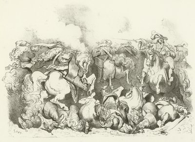 En siktelse for Light Horse under Ludvig XIVs regjeringstid (gravyr) av Gustave Dore