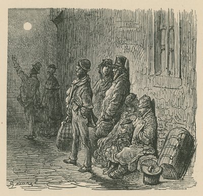 En scene av livet i London av Gustave Dore