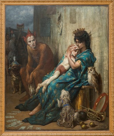 Acrobats - The Saltimbanks"" (sårbarnet) - Maleri av Gustave Dore (1832-1883) av Gustave Dore