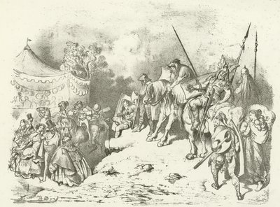 En eldgammel brite som vurderer drakten til sine etterkommere (gravyr) av Gustave Dore