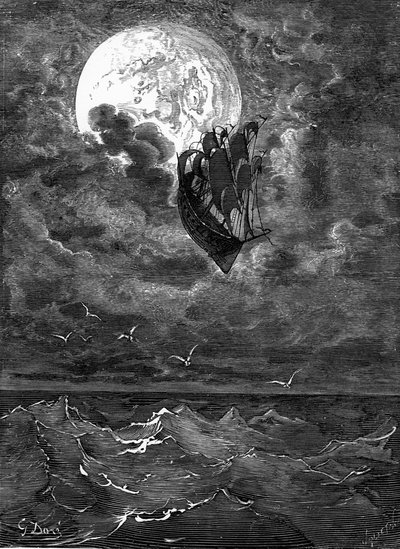 Baron Münchausen: Reise til månen, av Doré. av Gustave Dore