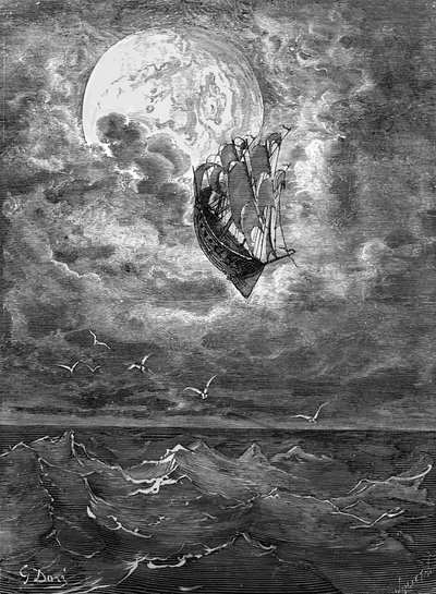 Baron Münchausen: Reise til månen, av Doré. av Gustave Dore
