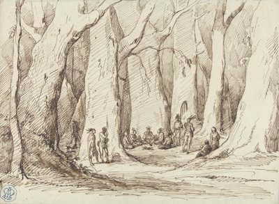Møte mellom indianere i en skog av Gustave Dore