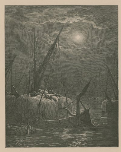 Båter på Themsen av Gustave Dore