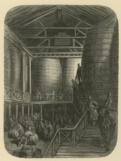 Bryggeriarbeidere i stabburet av Gustave Dore