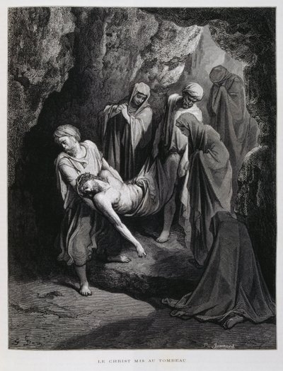 Kristus ført til graven, illustrasjon fra Dore-bibelen av Gustave Dore