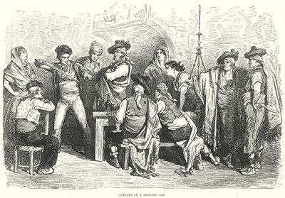Selskap i et spansk vertshus (gravering) av Gustave Dore